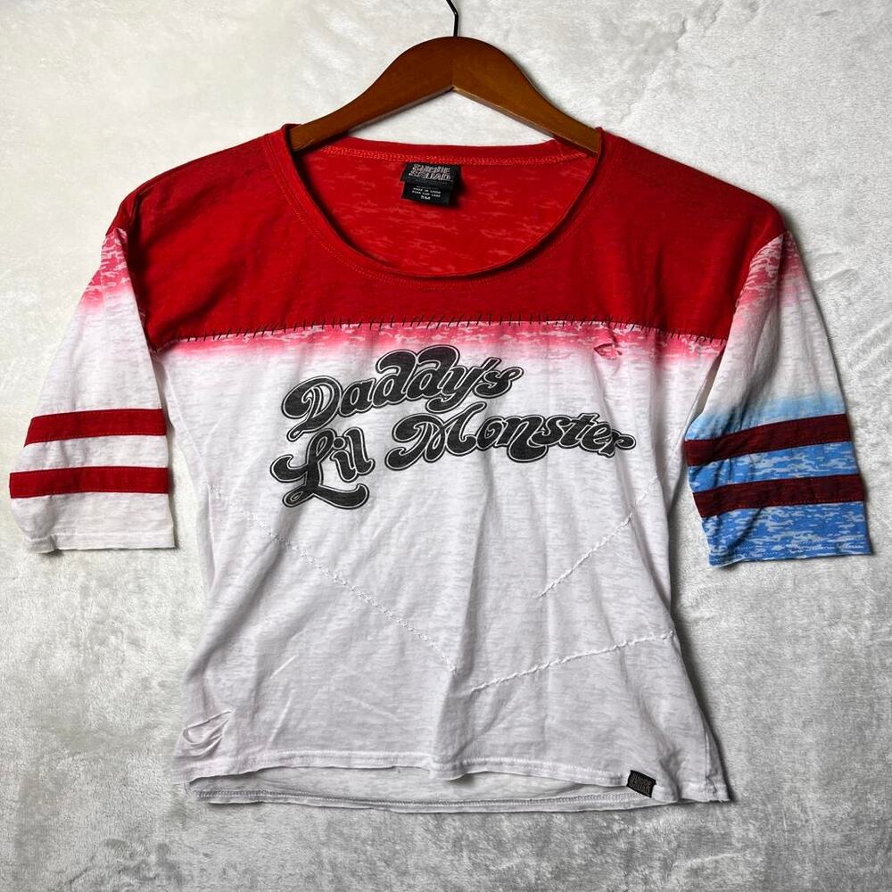 Hot Topic Suicide Squad Thrash Stitch T-Shirt Women's S Daddy's Little Monster